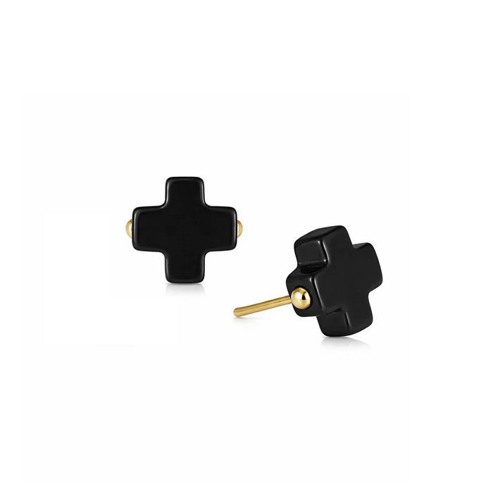 Enewton - Signature Cross Studs - Onyx - Findlay Rowe Designs