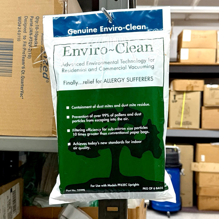ENVIROCLEAN PAPER BAG FOR POWR-FLITE PF62EC ULTRA LITE VACUUM 6/PKG (259PB)