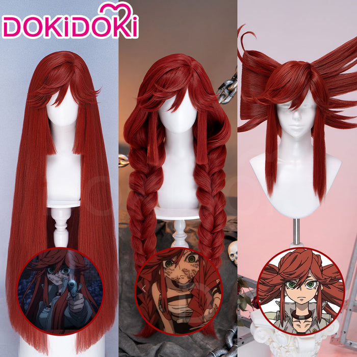 【EU Local Shipping】DokiDoki Anime GACHIAKUTA Cosplay Riyo Reaper Wig Long Red Hair Fishtail Braid