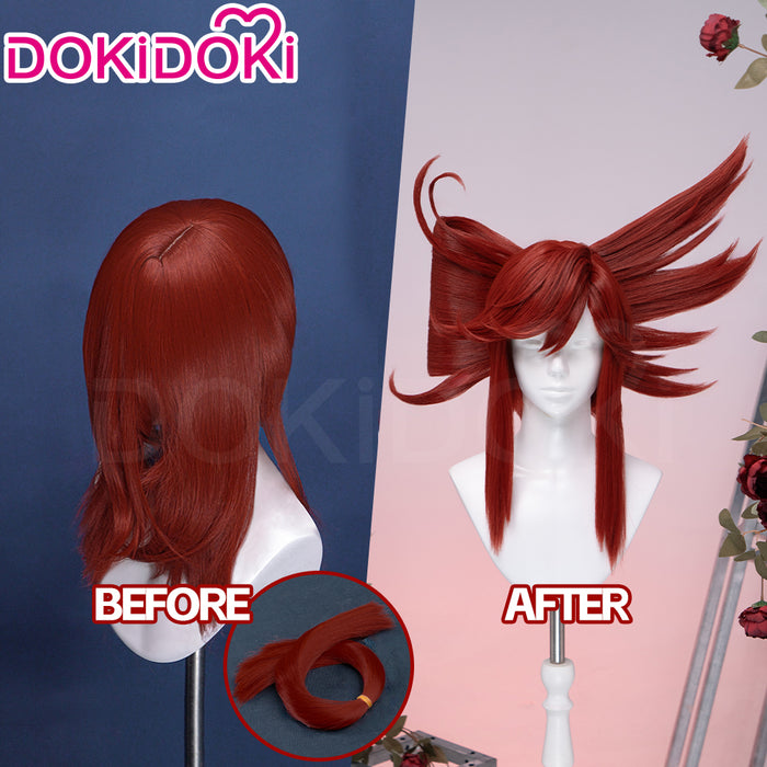 【EU Local Shipping】DokiDoki Anime GACHIAKUTA Cosplay Riyo Reaper Wig Long Red Hair Fishtail Braid