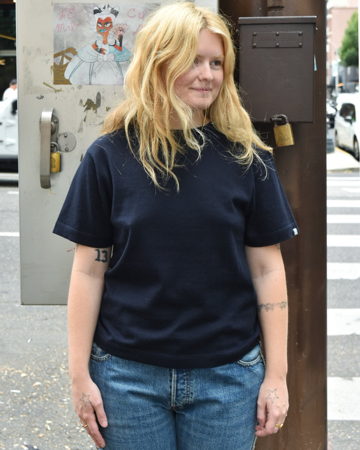 Extreme Cashmere Cotton Cashmere n°268 Cuba Tee in Navy