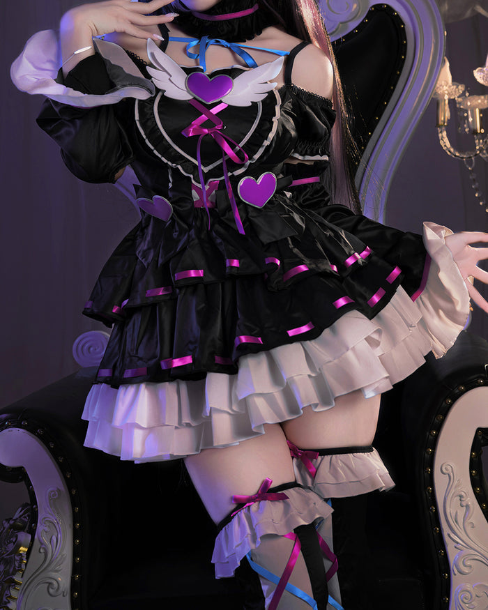 Fallen Grace Ruffle Heart Goth Dress