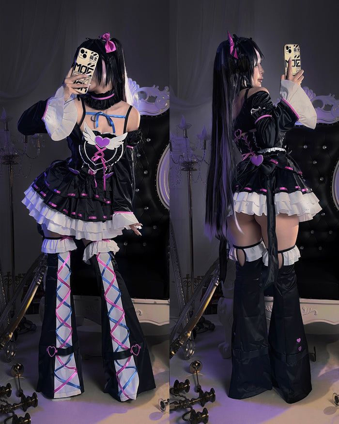 Fallen Grace Ruffle Heart Goth Dress