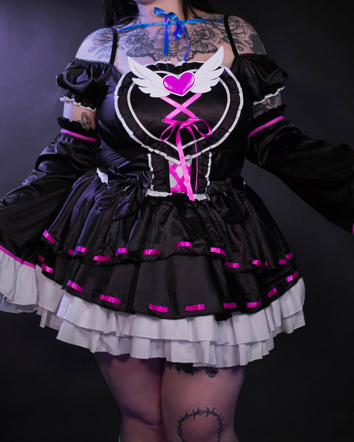 Fallen Grace Ruffle Heart Goth Dress