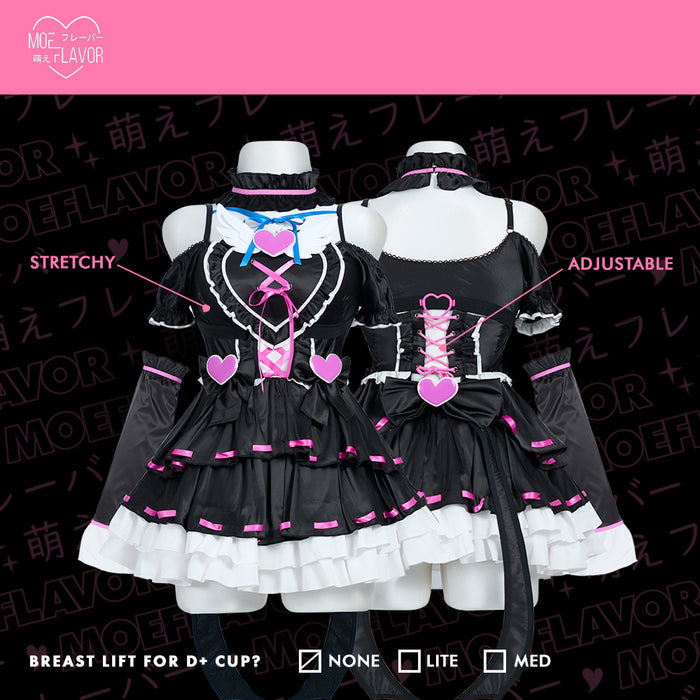 Fallen Grace Ruffle Heart Goth Dress