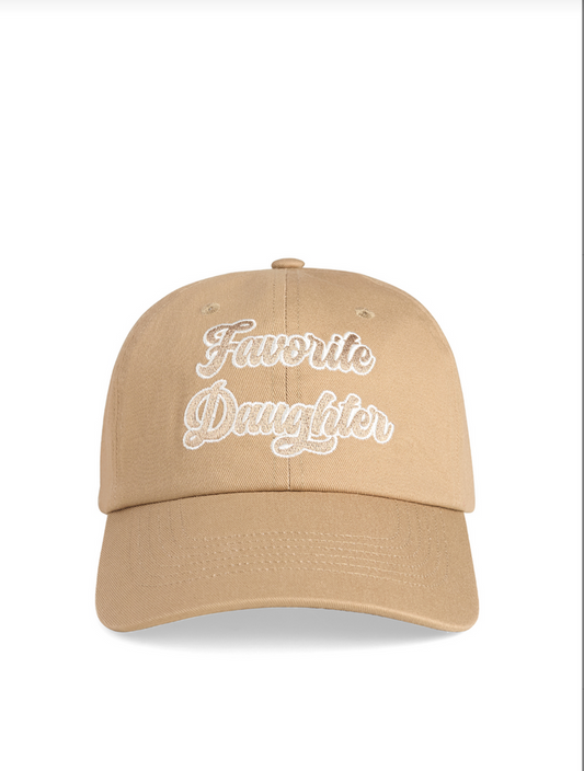 Favorite Daughter-The Script Logo Baseball Cap-Warm Sand