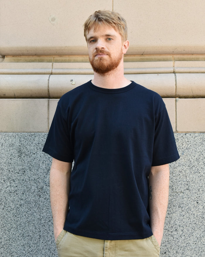 Fil Melange Reed Recycled Tenjiku T-Shirt in Deep Navy
