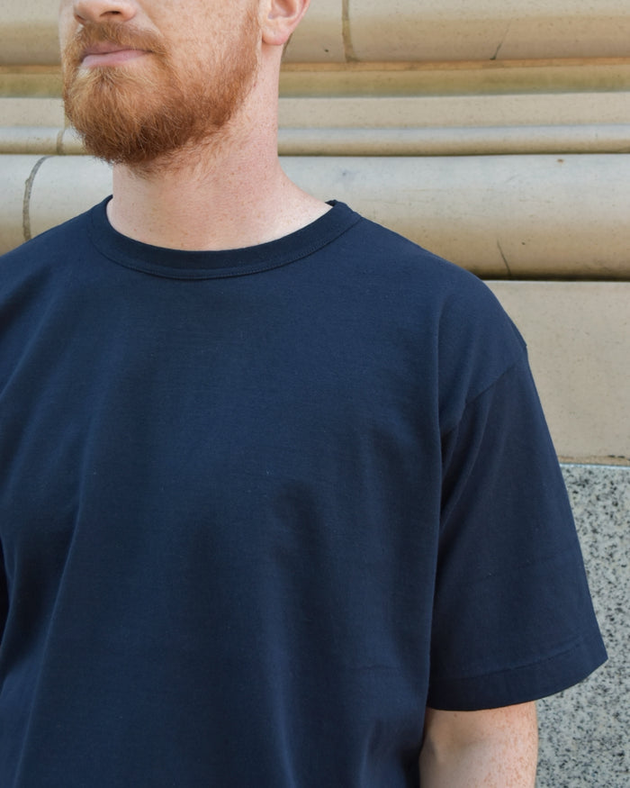 Fil Melange Reed Recycled Tenjiku T-Shirt in Deep Navy