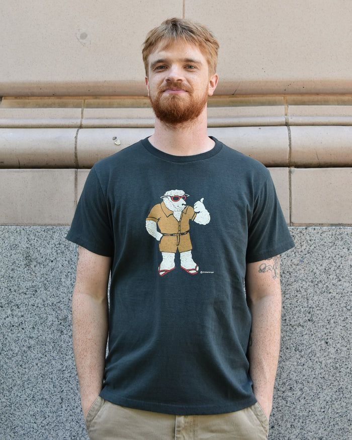 Fil Melange Vink Sandal Tenjiku Graphic T-Shirt in Charcoal Khaki