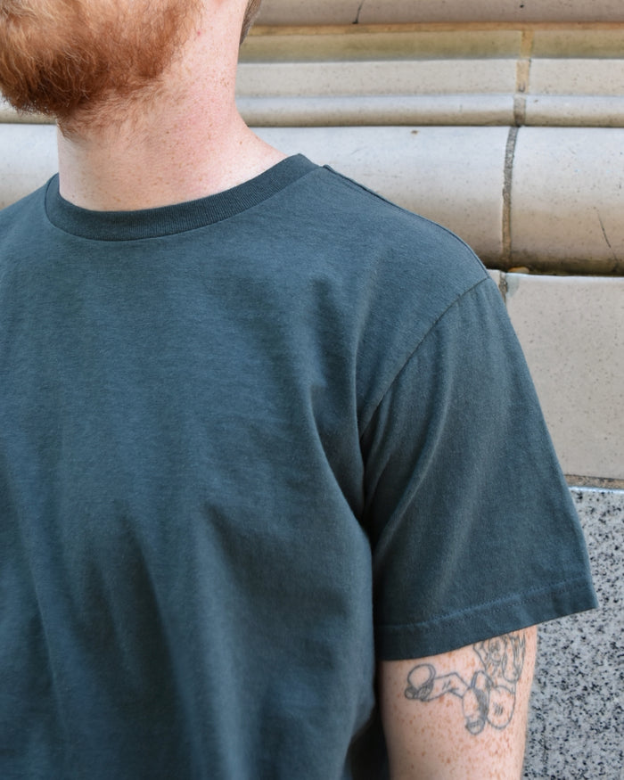 Fil Melange Vink Tenjiku Slub T-Shirt in Charcoal Khaki