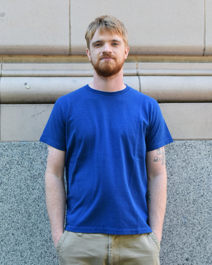 Fil Melange Vink Tenjiku Slub T-Shirt in Deep Blue