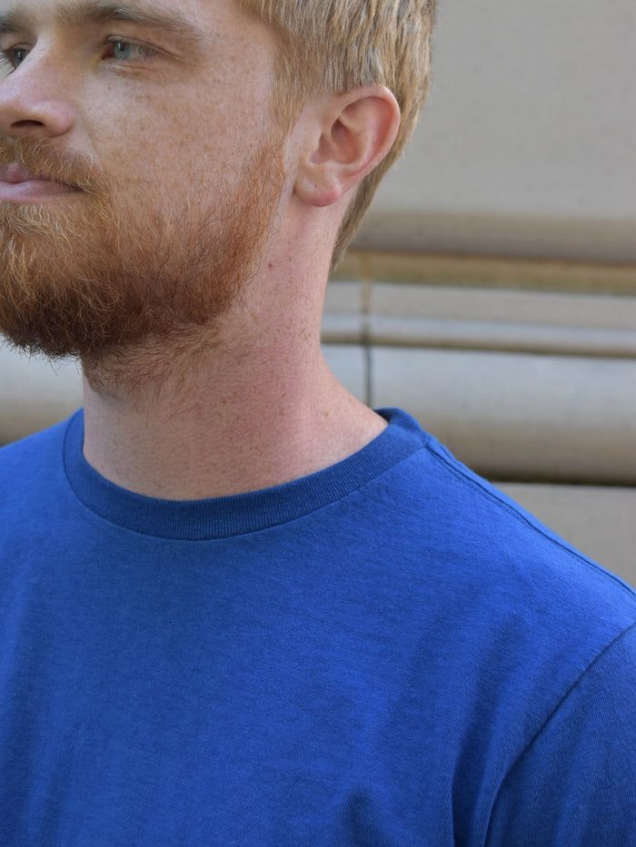 Fil Melange Vink Tenjiku Slub T-Shirt in Deep Blue