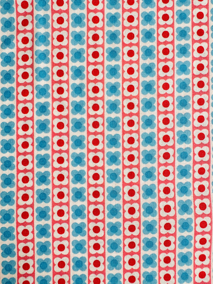 Flower Days - Flower Stripe - Red and Blue - Koko Seki