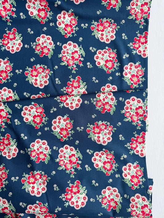 Flower Doily - Navy - Atsuko Matsuyama - 30's Collection - Yuwa