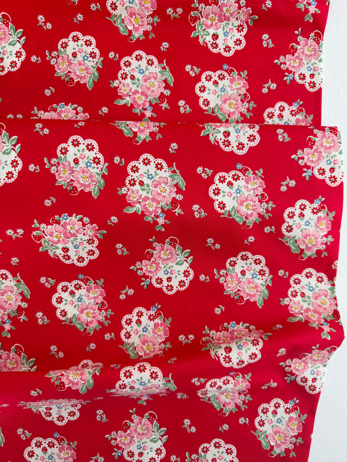 Flower Doily - Red - Atsuko Matsuyama - 30's Collection - Yuwa