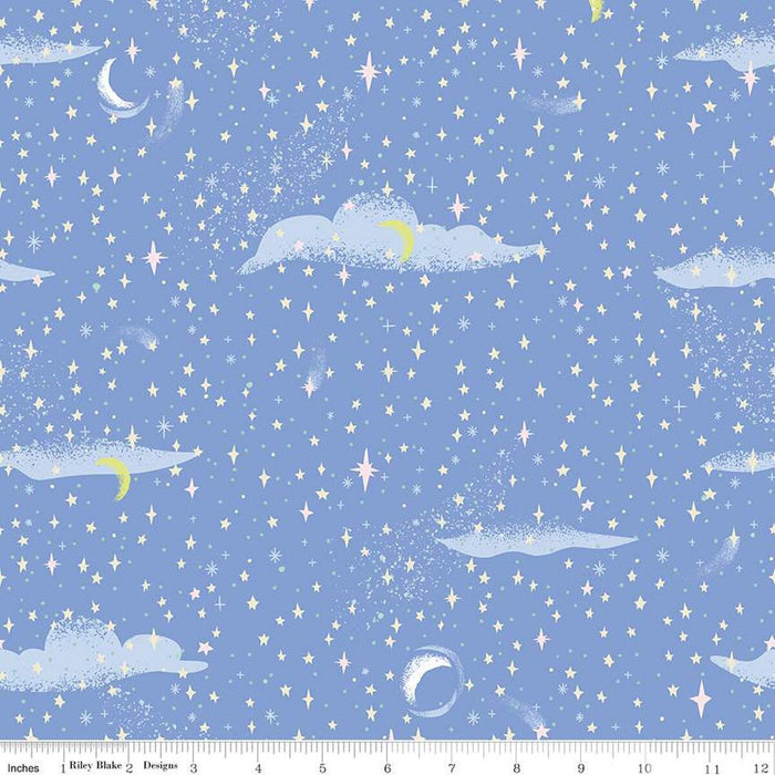 Forever Neverland - Pixie Dust - Periwinkle - Jill Howarth - Riley Blake Designs