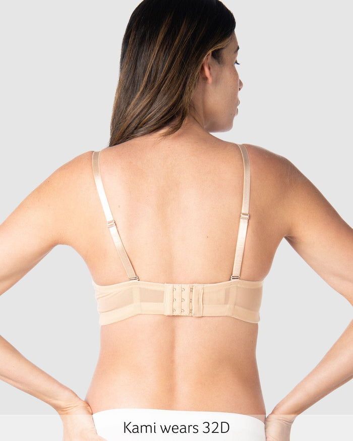 Straps worn regular on Forever Yours Flexi Underwire T-Shirt Bra in Frappe