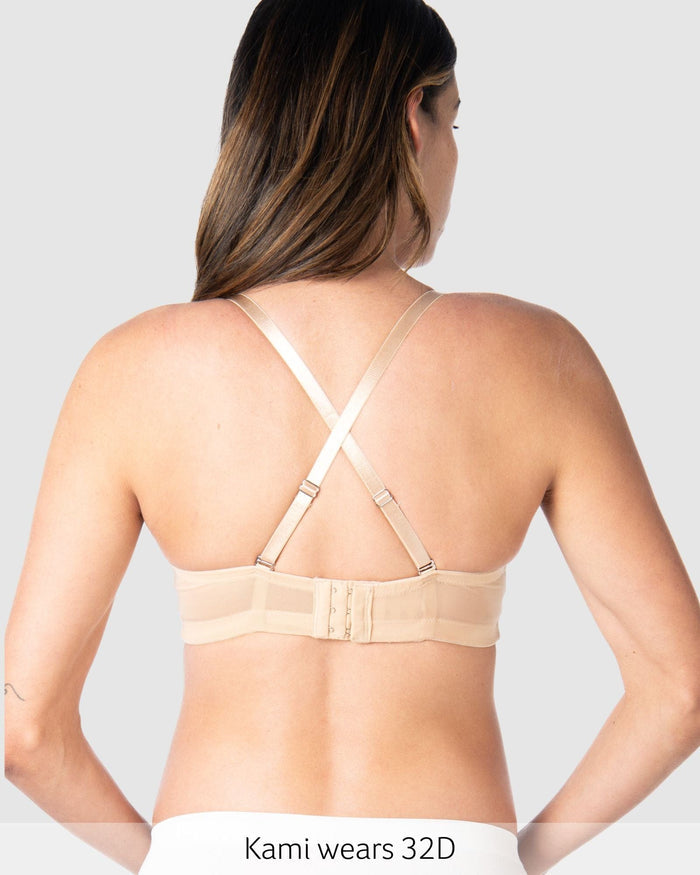 Straps worn racerback on Forever Yours Flexi Underwire T-Shirt Bra in Frappe
