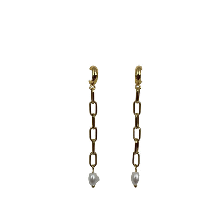 Foster Jewelry - Imitation Pearl Paperclip Earrings