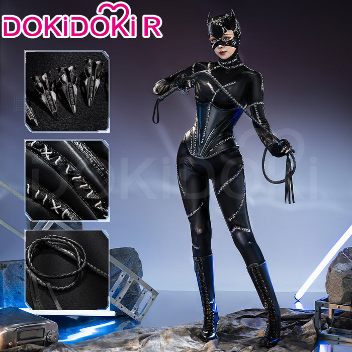 【Free Whip】【Size S-3XL】DokiDoki-R Movie Manga Cosplay Costume Black Bodysuit With Whip Cat Halloween