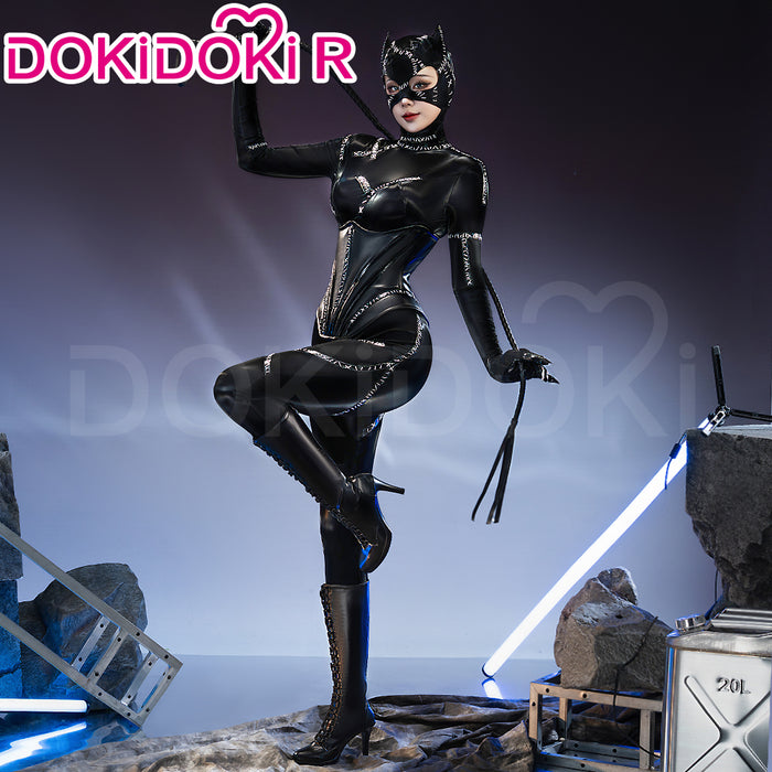 【Free Whip】【Size S-3XL】DokiDoki-R Movie Manga Cosplay Costume Black Bodysuit With Whip Cat Halloween