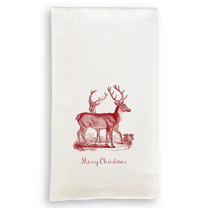 Red Vintage Deer Merry Xmas