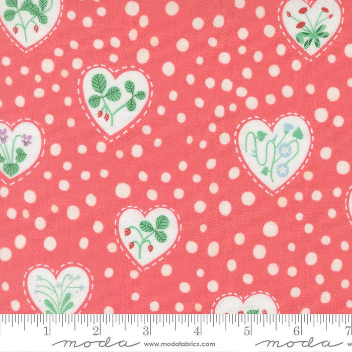Funny Valentine - Flower Heart - Coral - Lizzy House - Moda