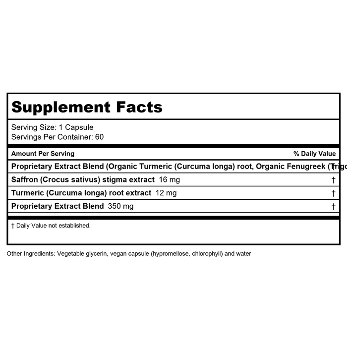 Gaia PRO Serenocin Heart-Brain Axis 60 Vcaps - Supplement Facts panel