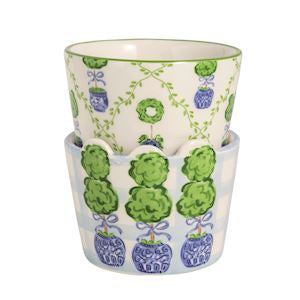 Garden Topiary Ginger Jar Tidbit Set