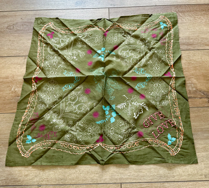 "Give Love" Olive Neck Scarf
