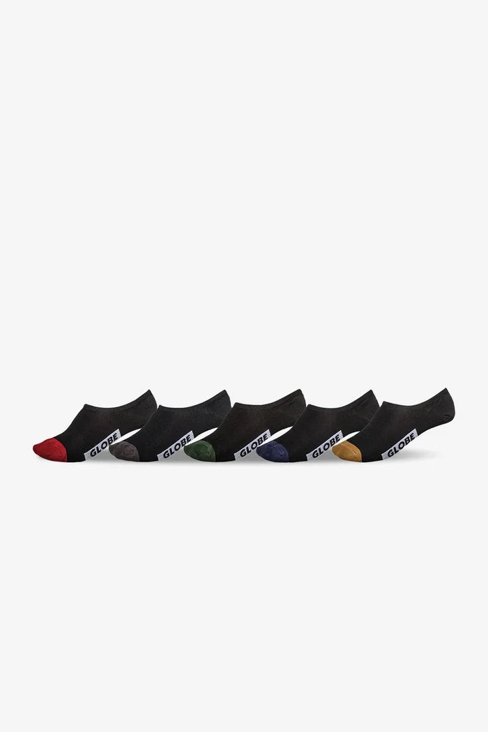 GLOBE - DIP INVISIBLE SOCK 5 PACK ASSORTED