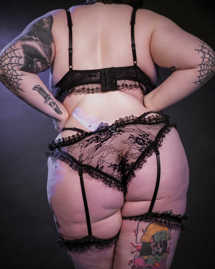 Goth Angel Ruffled Lace Lingerie