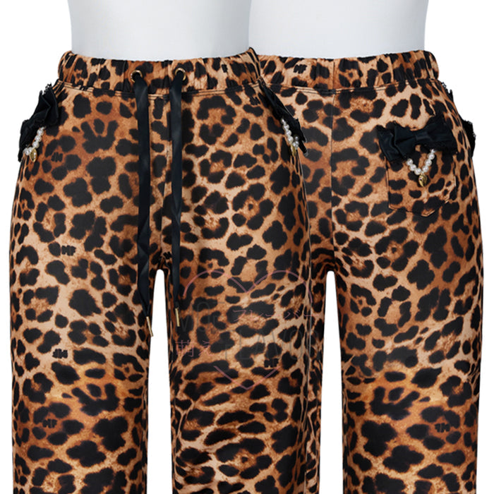 Gyaru Bow Kitty Leopard Pants