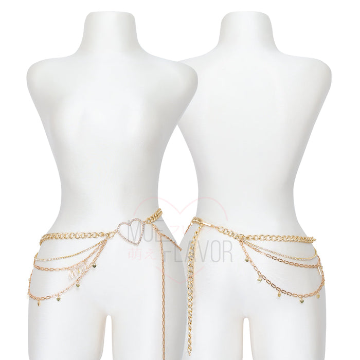 Gyaru Chain Belt – Gold Layered Accessory for Anime Cosplay Outfit
