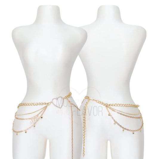 Gyaru Chain Belt – Gold Layered Accessory for Anime Cosplay Outfit