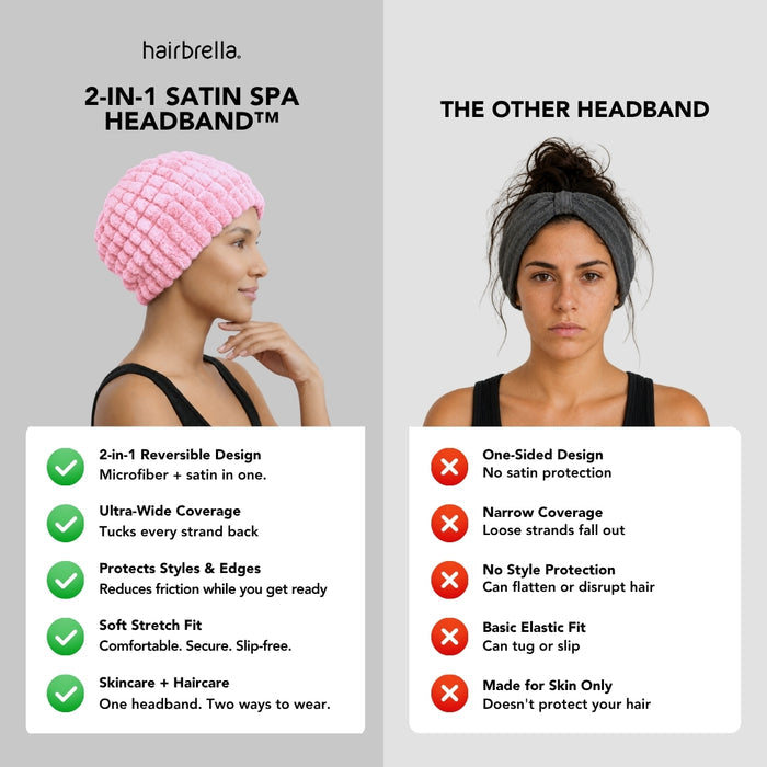 Hairbrella 2-in-1 Satin Spa Headband™ , Bundle of 3