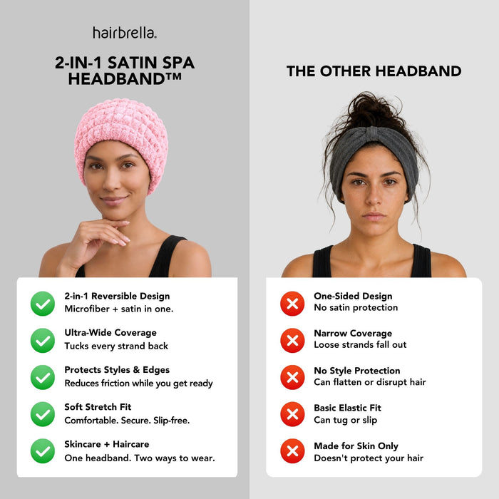 Hairbrella 2-in-1 Satin Spa Headband™