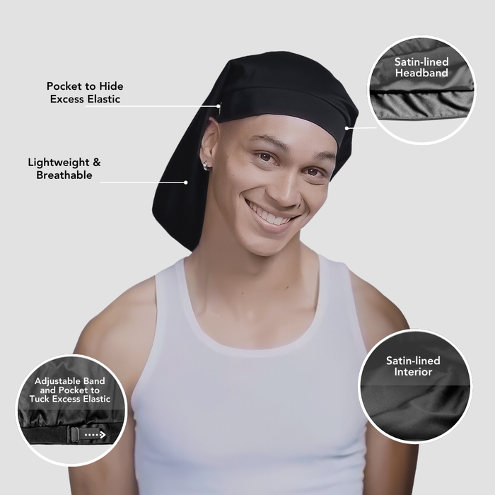 Hairbrella Satin-Lined, Men's Sleep Cap -  Bundle (2)