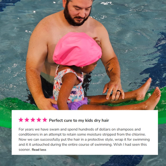 Hairbrella Satin-Lined Waterproof, Adjustable Kid's Swim Cap