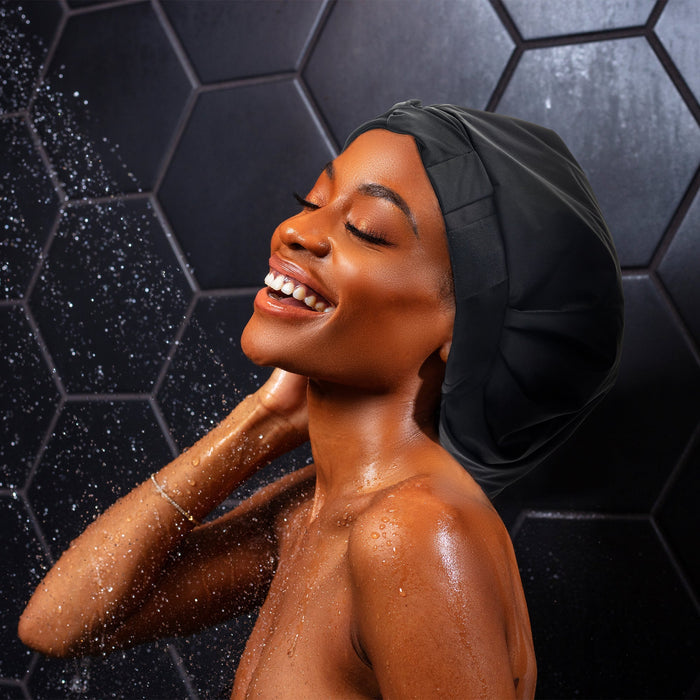 Hairbrella Satin-Lined Waterproof, Adjustable Shower Cap - Founder Friday Edition
