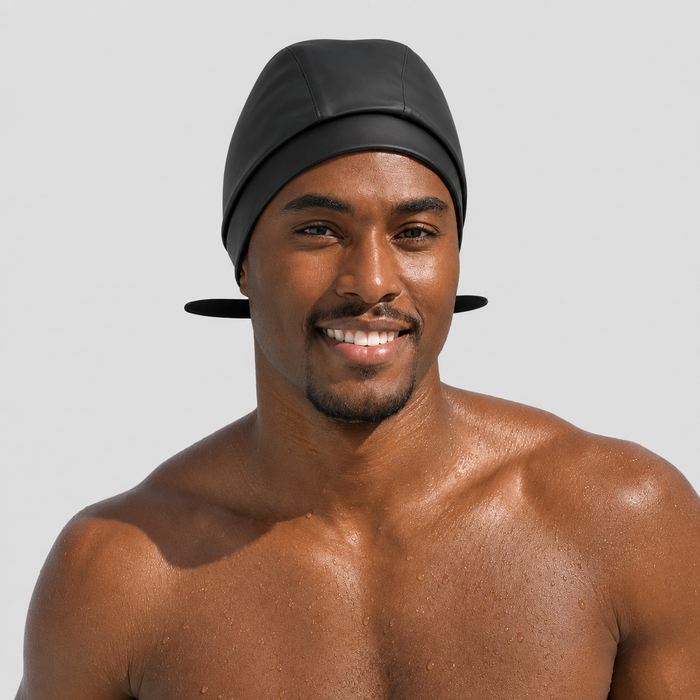 Hairbrella Satin-Lined Waterproof, Adjustable Swim Cap Men