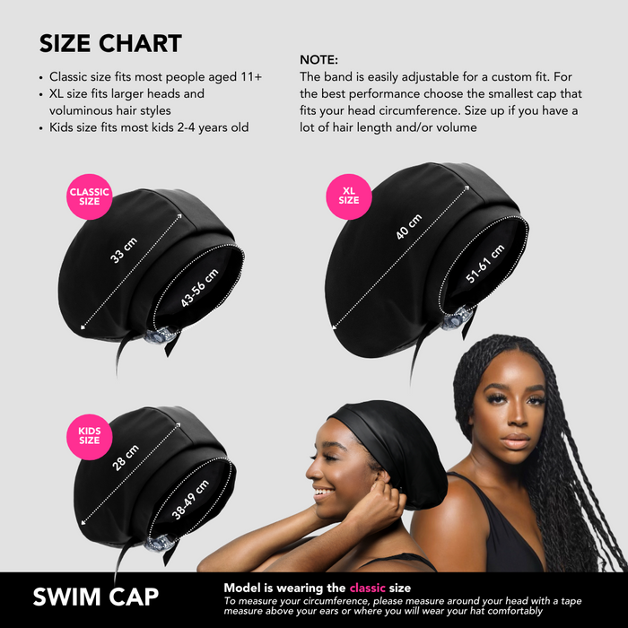 Hairbrella Satin-Lined Waterproof, Adjustable Swim Cap