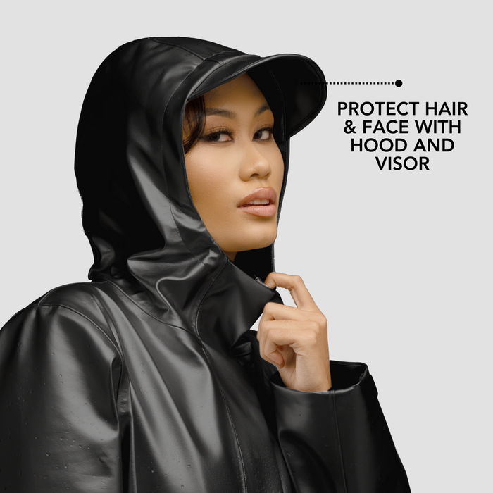 Hairbrella Satin-Lined, Waterproof, Unisex Long Rain Jacket