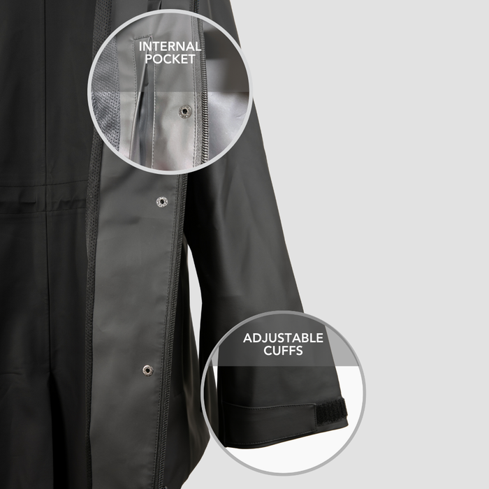 Hairbrella Satin-Lined, Waterproof, Unisex Long Rain Jacket