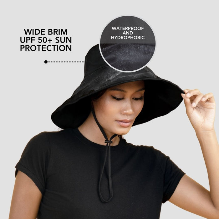 Hairbrella Satin-Lined, Waterproof, Wide Brim Sun Hat