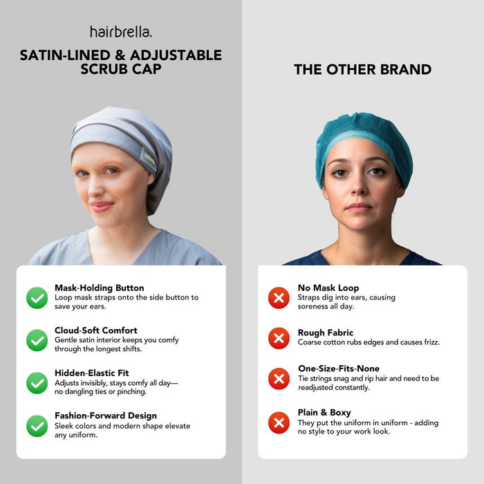 Hairbrella Scrub Cap, Satin-Lined - Bundle (2)