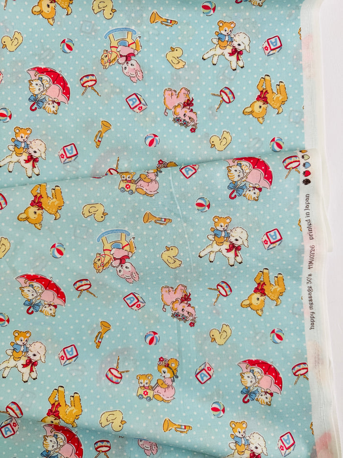 Happy Message 30's - Happy Baby Animals - Blue - Atsuko Matsuyama - Sojitsu