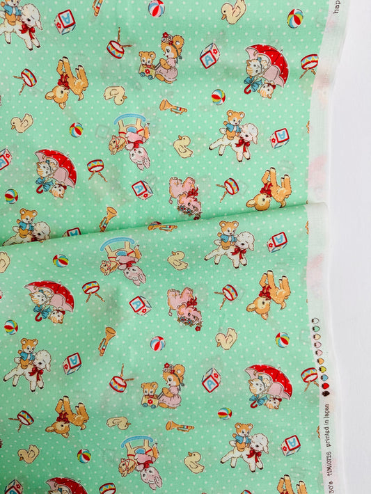 Happy Message 30's - Happy Baby Animals - Green - Atsuko Matsuyama - Sojitsu