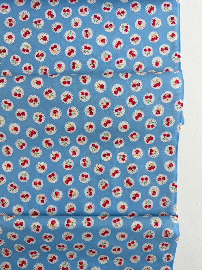 Happy Message 30's - Strawberry & Cherry Lace - Blue - Atsuko Matsuyama - Sojitsu