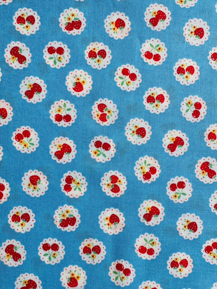 Happy Message 30's - Strawberry & Cherry Lace - Blue - Atsuko Matsuyama - Sojitsu